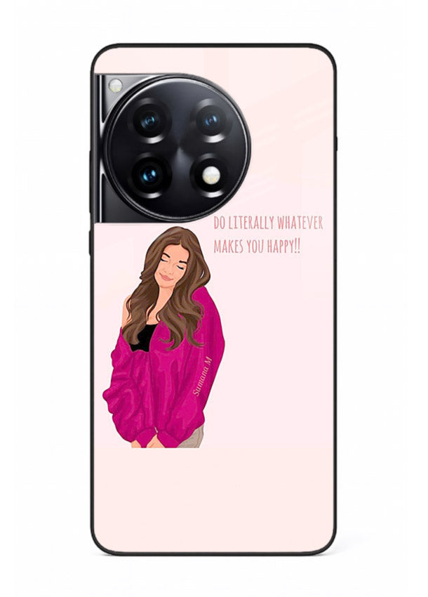 Maroon Sweater Girl portrait artwork OnePlus 12R glass back cover