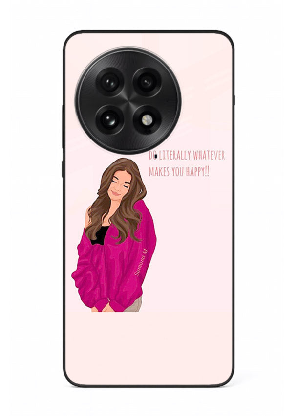 Maroon Sweater Girl portrait artwork OnePlus 13R glass back cover