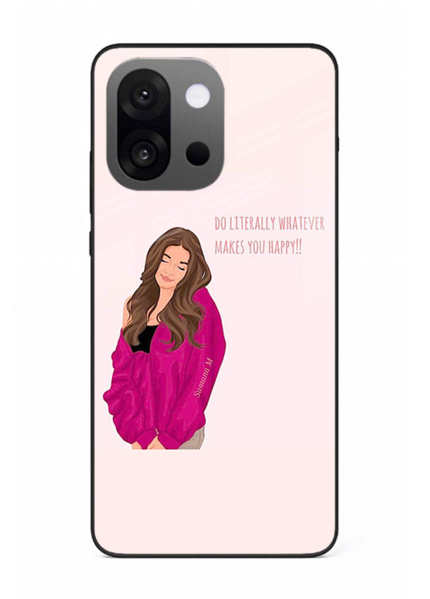 Maroon Sweater Girl portrait artwork OnePlus 13s glass back cover