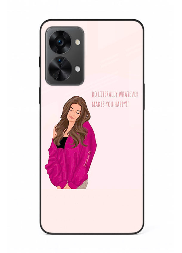 Maroon Sweater Girl portrait artwork OnePlus Nord 2T glass back cover