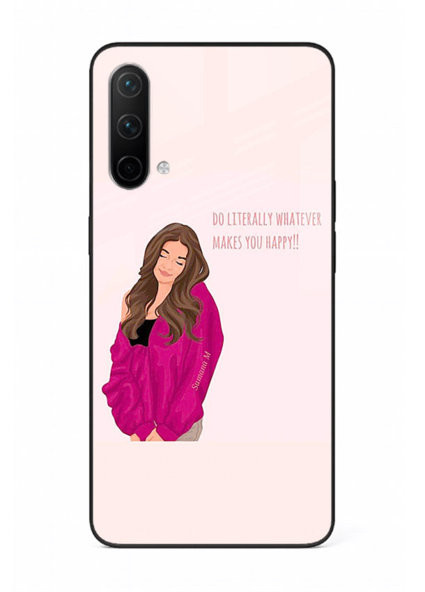 Maroon Sweater Girl portrait artwork OnePlus Nord CE 5G glass back cover
