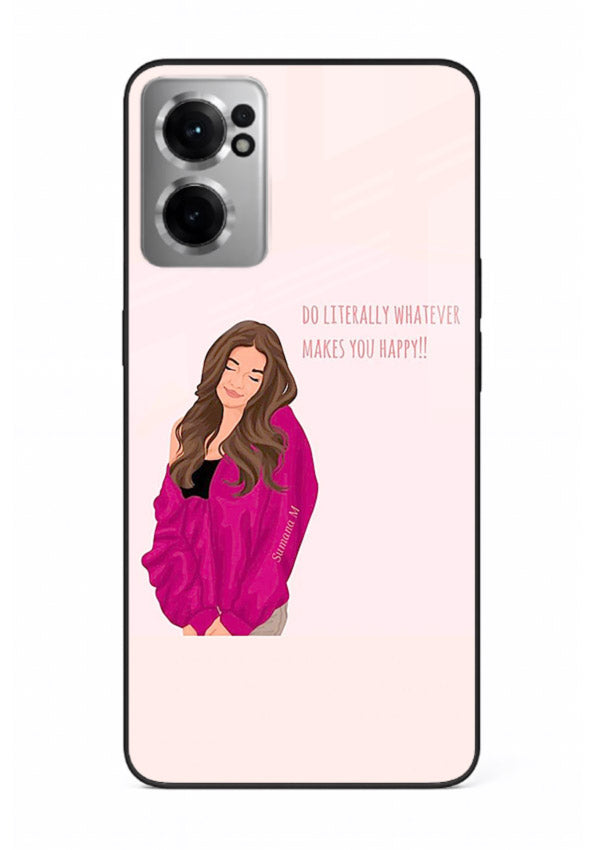 Maroon Sweater Girl portrait artwork OnePlus Nord CE2 5G glass back cover