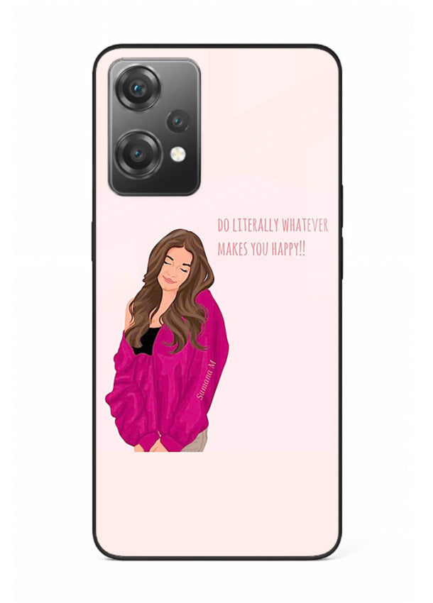 Maroon Sweater Girl portrait artwork OnePlus Nord CE2 Lite 5G glass back cover