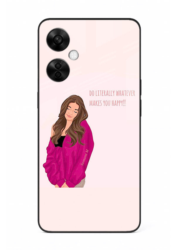 Maroon Sweater Girl portrait artwork OnePlus Nord CE3 Lite glass back cover