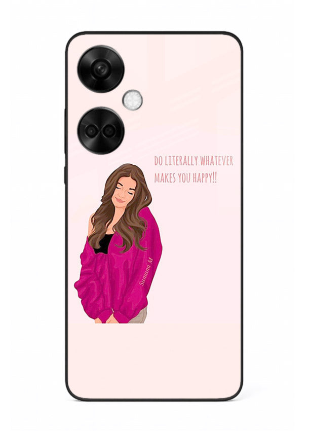 Maroon Sweater Girl portrait artwork OnePlus Nord CE3 glass back cover