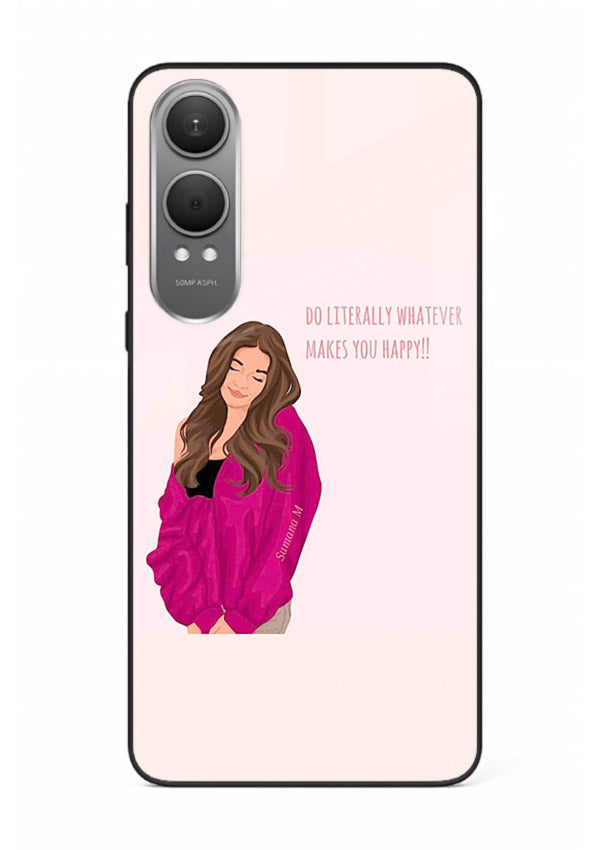 Maroon Sweater Girl portrait artwork OnePlus Nord CE4 Lite glass back cover