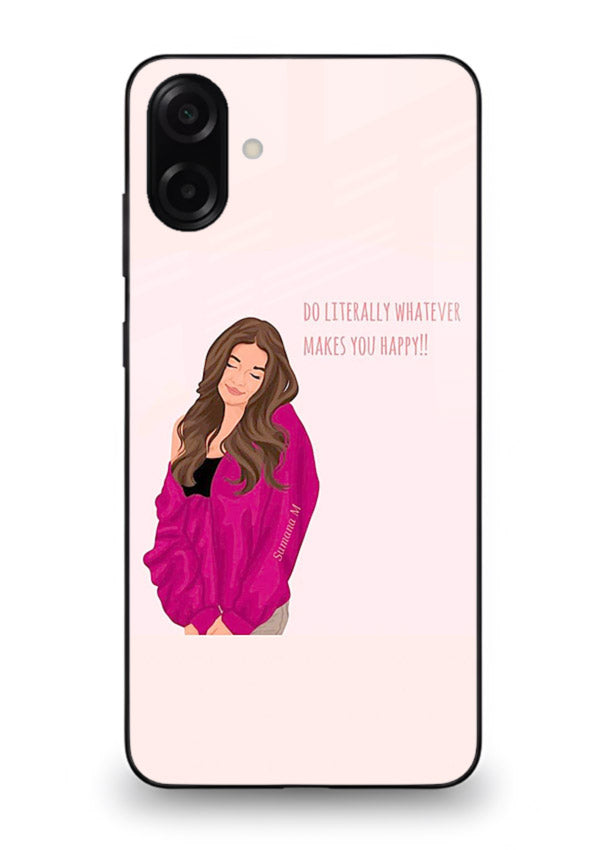 Maroon Sweater Girl portrait artwork Samsung A07 4G glass back cover