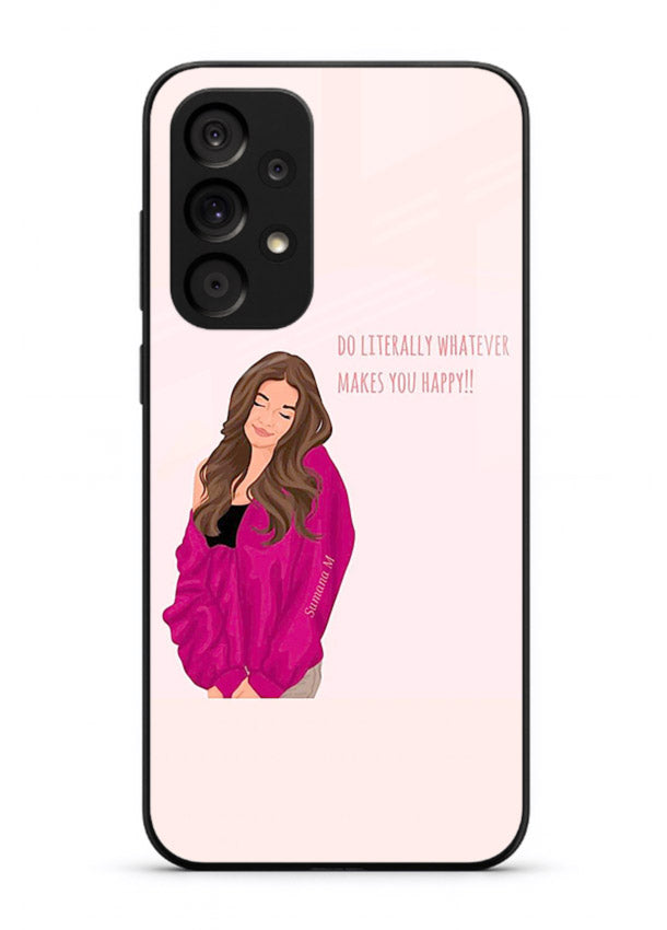 Maroon Sweater Girl portrait artwork Samsung A53 5G glass back cover