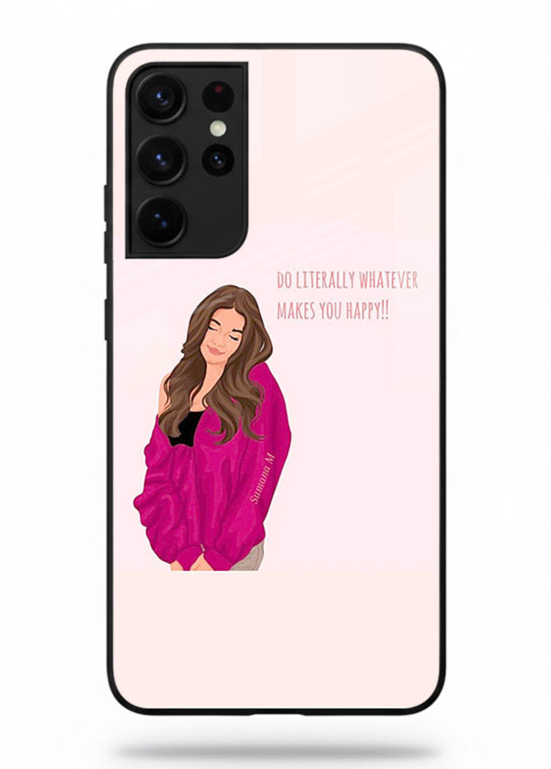 Maroon Sweater Girl portrait artwork Samsung S21 Ultra glass back cover
