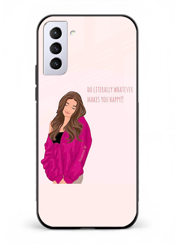 Maroon Sweater Girl portrait artwork Samsung S21 Plus glass back cover