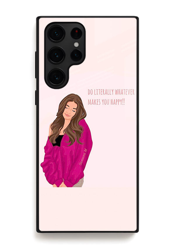 Maroon Sweater Girl portrait artwork Samsung S23 Ultra glass back cover
