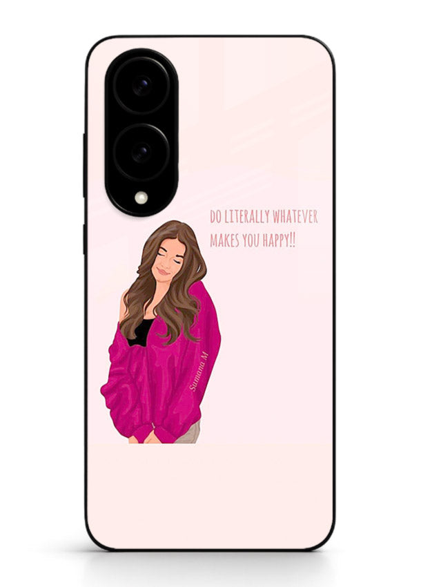 Maroon Sweater Girl portrait artwork Samsung S25 Edge glass back cover