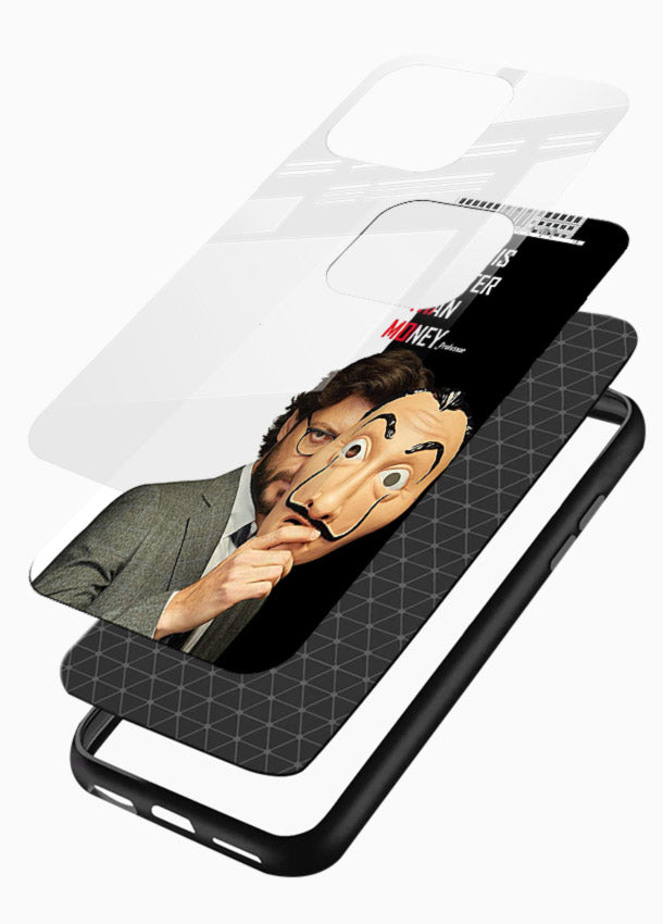 Masked character artwork printed on glossy tempered glass mobile cover - 3