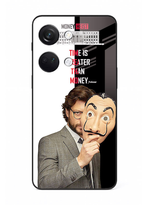 Masked character artwork printed on glossy tempered glass OnePlus Nord 3 back cover