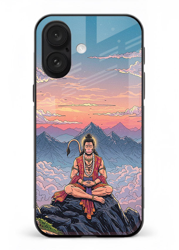 Meditation mountain peace artwork iphone 18 glass back calm spiritual cover