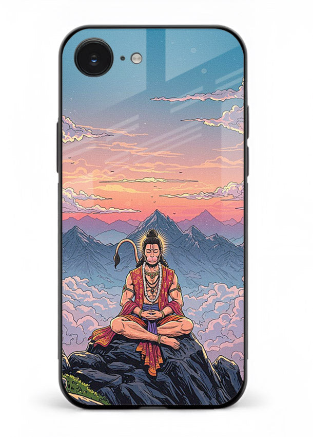 Meditation mountain peace artwork iphone 16e glass back calm spiritual cover