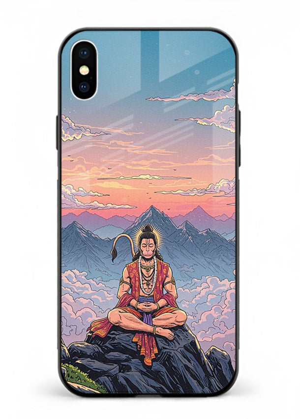 Meditation mountain peace artwork iphone xs max glass back calm spiritual cover