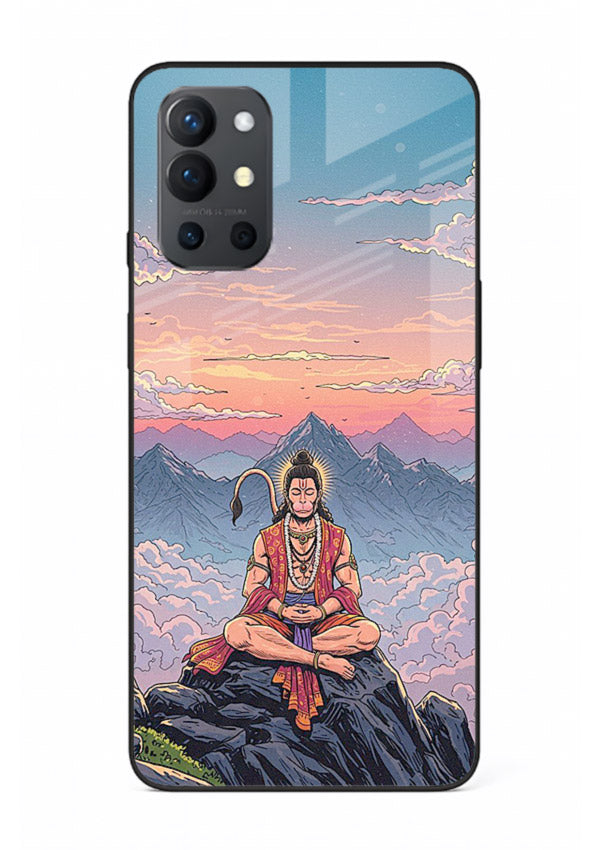 Meditation mountain peace artwork OnePlus 9R glass back calm spiritual cover