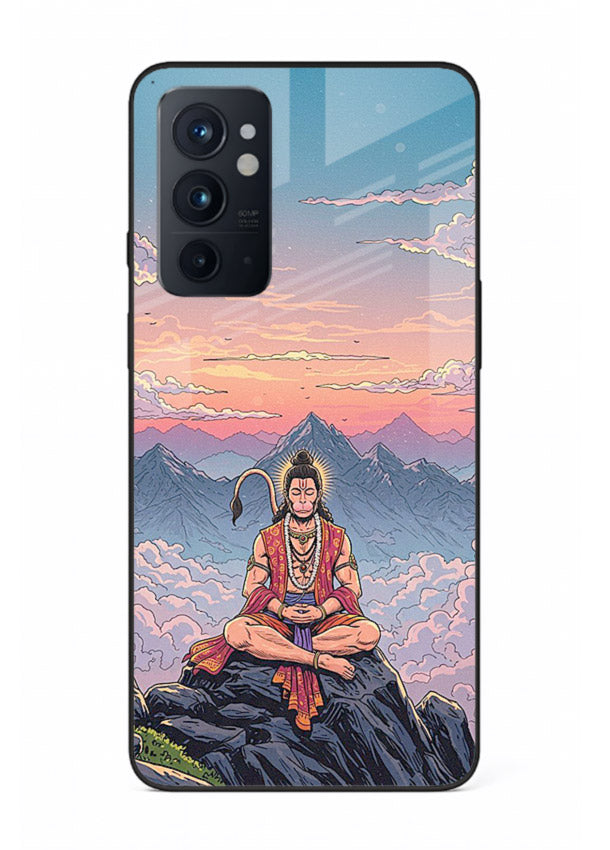 Meditation mountain peace artwork OnePlus 9RT glass back calm spiritual cover