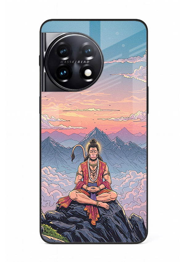 Meditation mountain peace artwork OnePlus 11R glass back calm spiritual cover