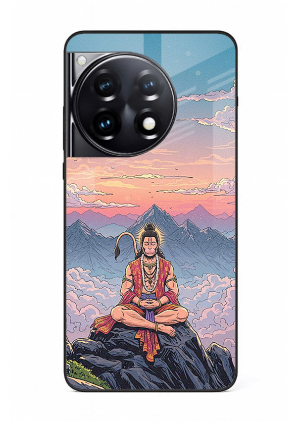 Meditation mountain peace artwork OnePlus 12R glass back calm spiritual cover