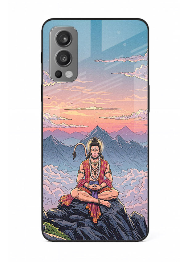 Meditation mountain peace artwork OnePlus Nord 2 glass back calm spiritual cover