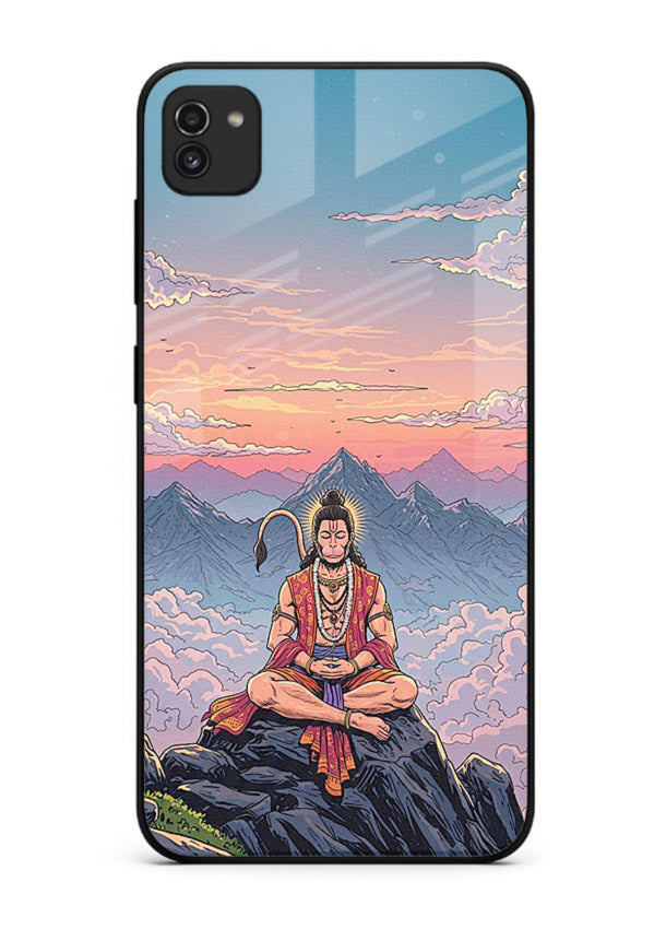 Meditation mountain peace artwork Samsung A03 glass back calm spiritual cover