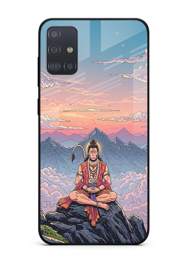 Meditation mountain peace artwork Samsung A71 glass back calm spiritual cover