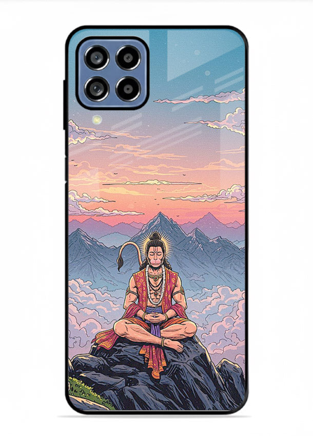 Meditation mountain peace artwork Samsung M33 5G glass back calm spiritual cover