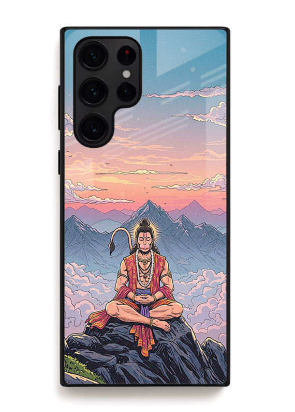 Meditation mountain peace artwork Samsung S22 Ultra glass back calm spiritual cover
