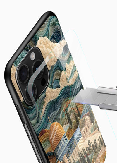 Mediterranean Dream Coast scenic coastline artwork glossy vibrant premium glass back cover - Angle Blade