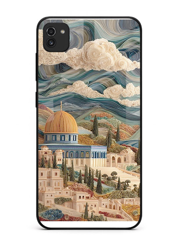 Mediterranean Dream Coast scenic coastline artwork Samsung A03 glass back cover