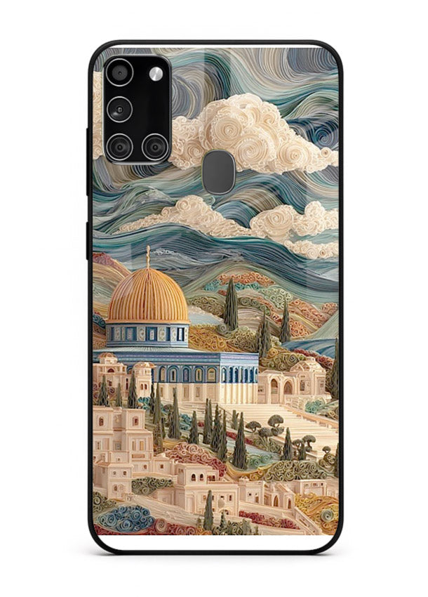 Mediterranean Dream Coast scenic coastline artwork Samsung A21s glass back cover