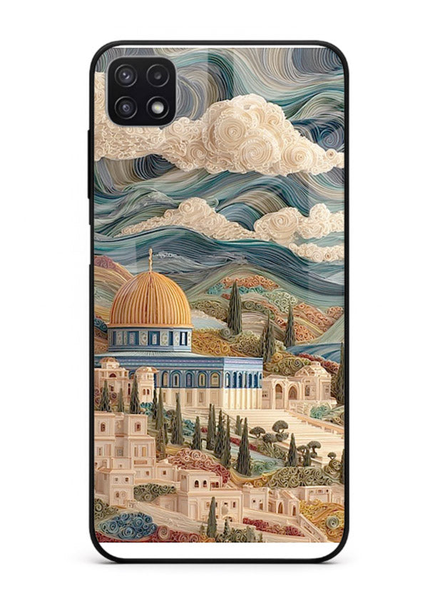 Mediterranean Dream Coast scenic coastline artwork Samsung F42 5G glass back cover
