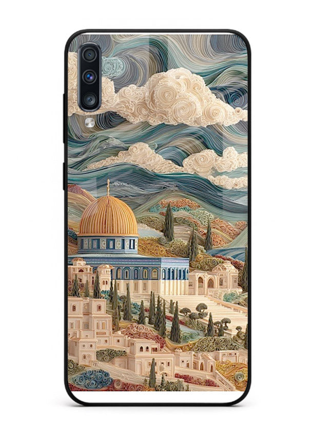 Mediterranean Dream Coast scenic coastline artwork Samsung A50 glass back cover