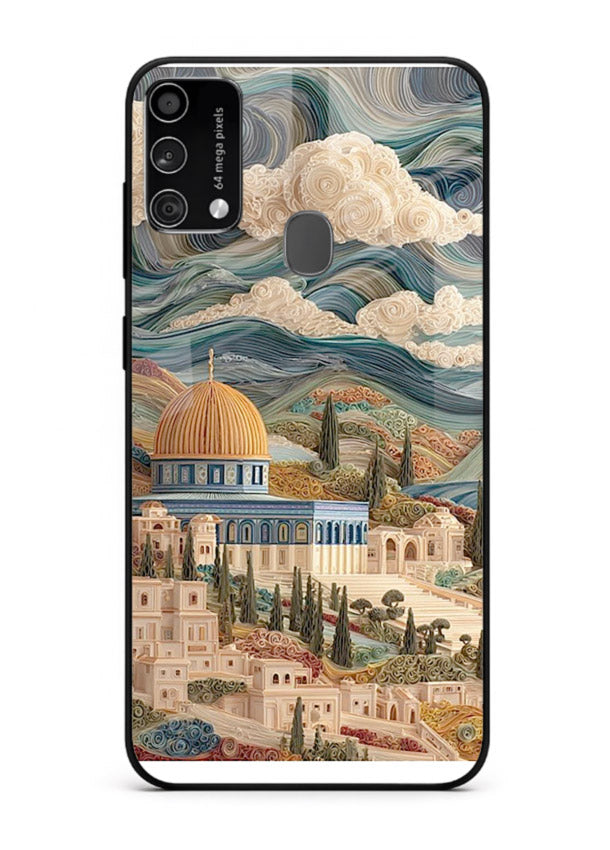 Mediterranean Dream Coast scenic coastline artwork Samsung F41 glass back cover