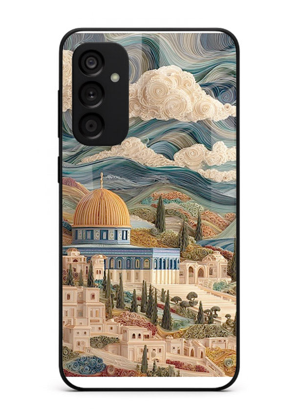 Mediterranean Dream Coast scenic coastline artwork Samsung F54 5G glass back cover