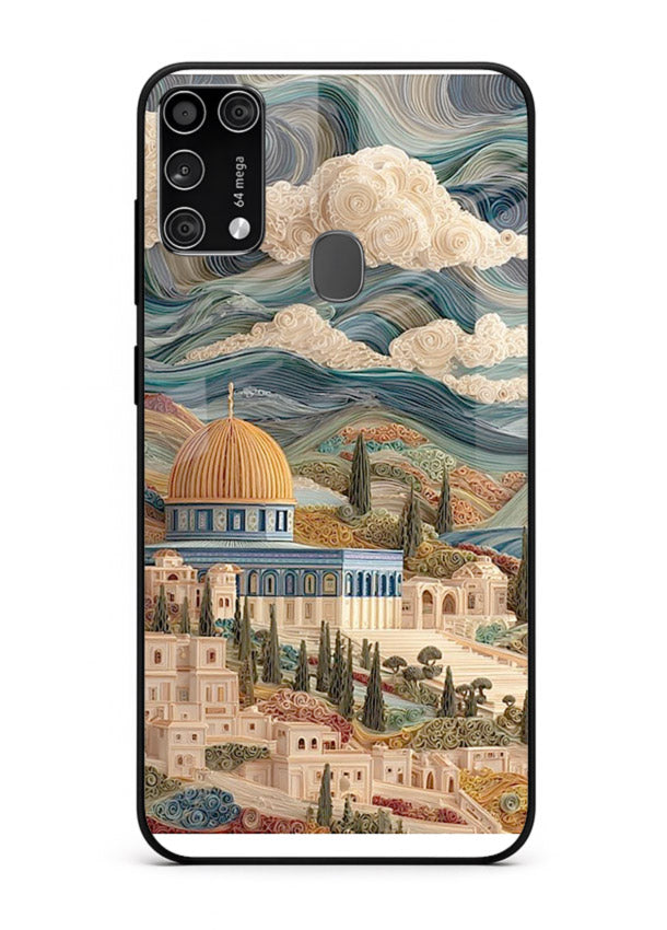 Mediterranean Dream Coast scenic coastline artwork Samsung M31 Prime glass back cover