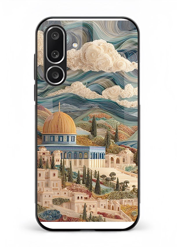 Mediterranean Dream Coast scenic coastline artwork Samsung F56 5G glass back cover
