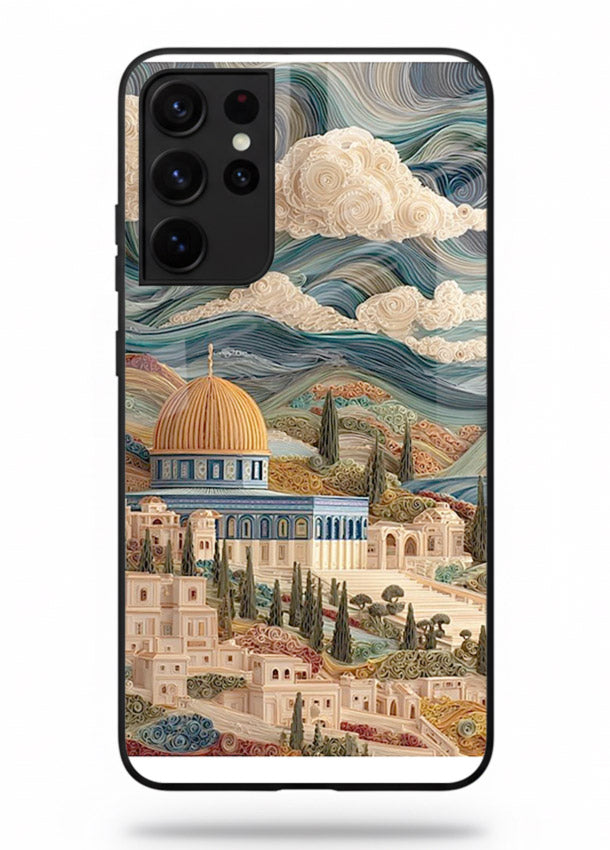 Mediterranean Dream Coast scenic coastline artwork Samsung S21 Ultra glass back cover