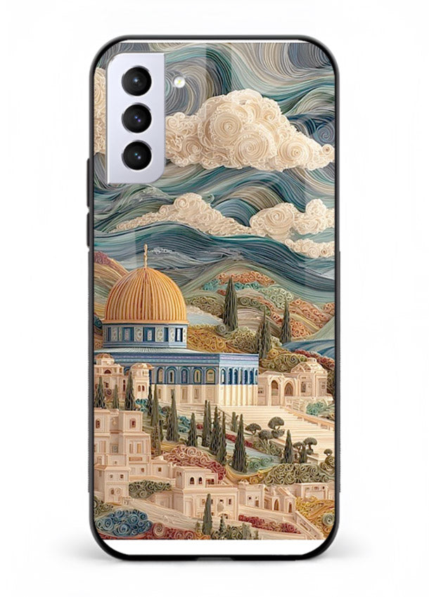 Mediterranean Dream Coast scenic coastline artwork Samsung S21 Plus glass back cover