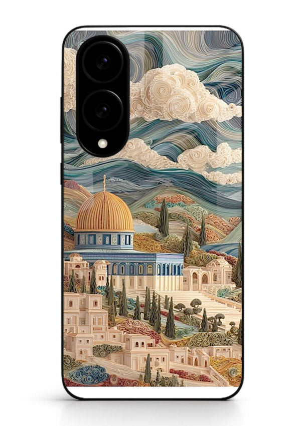 Mediterranean Dream Coast scenic coastline artwork Samsung S25 Edge glass back cover