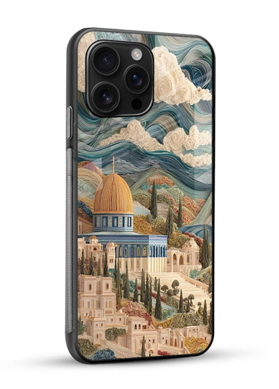 Mediterranean Dream Coast scenic coastline artwork glossy vibrant premium glass back cover - Angle Side