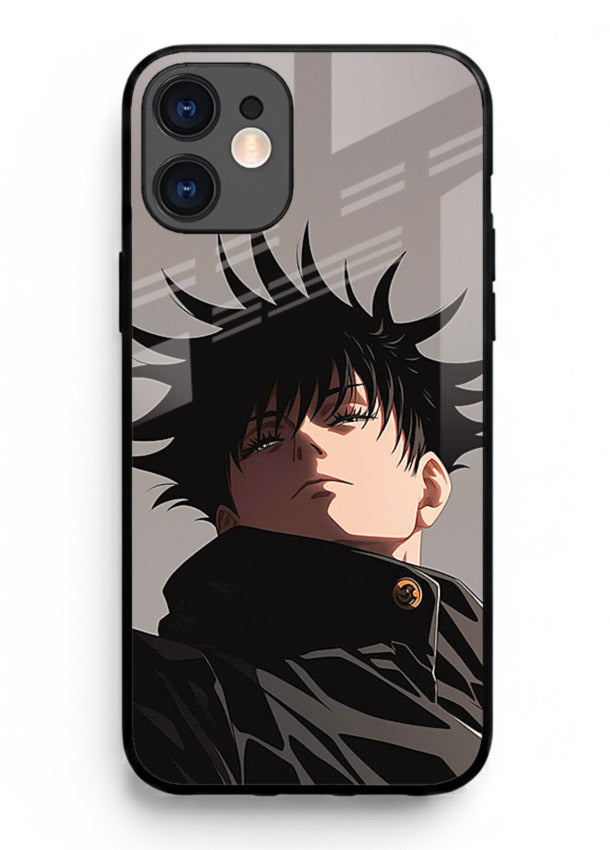 megumi jjk portrait dark anime art iphone 12 mini glass cover stylish shadow character case