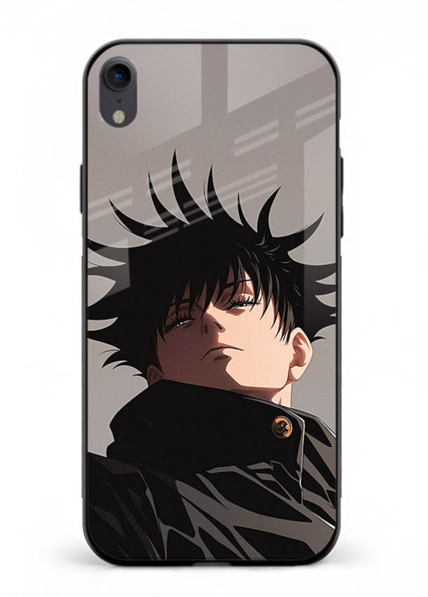megumi jjk portrait dark anime art iphone xr glass cover stylish shadow character case