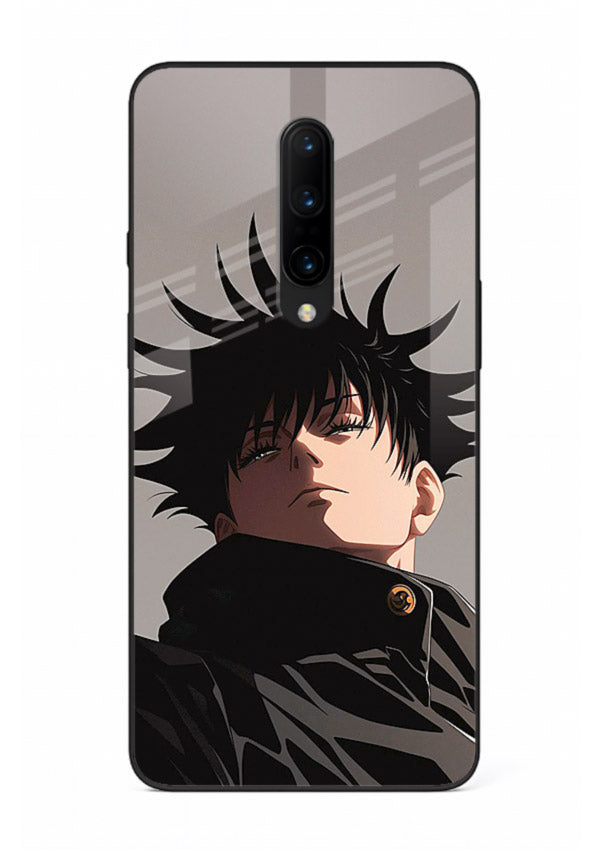 megumi jjk portrait dark anime art OnePlus 7 Pro glass cover stylish shadow character case