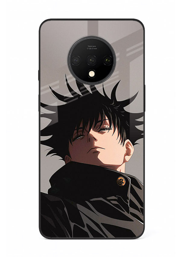 megumi jjk portrait dark anime art OnePlus 7T glass cover stylish shadow character case