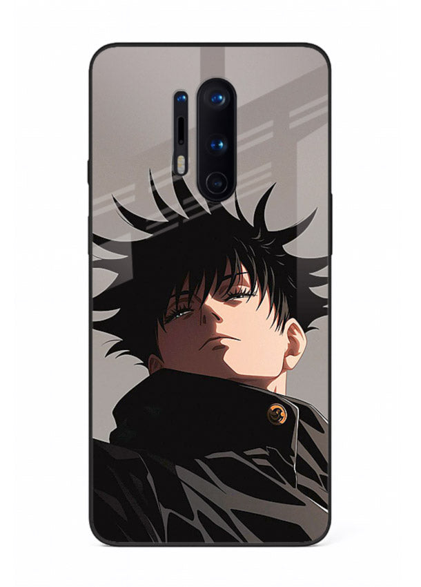 megumi jjk portrait dark anime art OnePlus 8 Pro glass cover stylish shadow character case