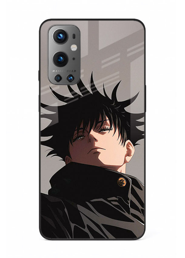 megumi jjk portrait dark anime art OnePlus 9 glass cover stylish shadow character case