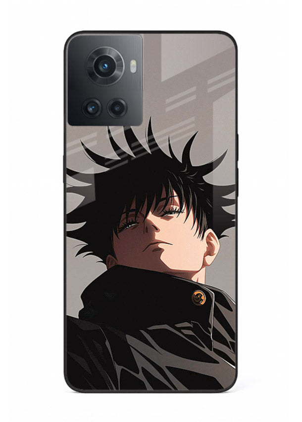megumi jjk portrait dark anime art OnePlus 10R glass cover stylish shadow character case